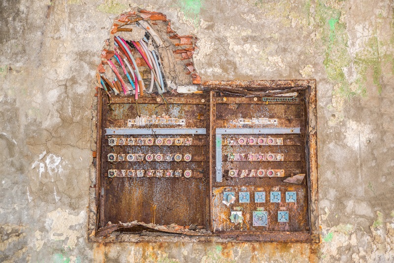 Rusty residential electrical panel